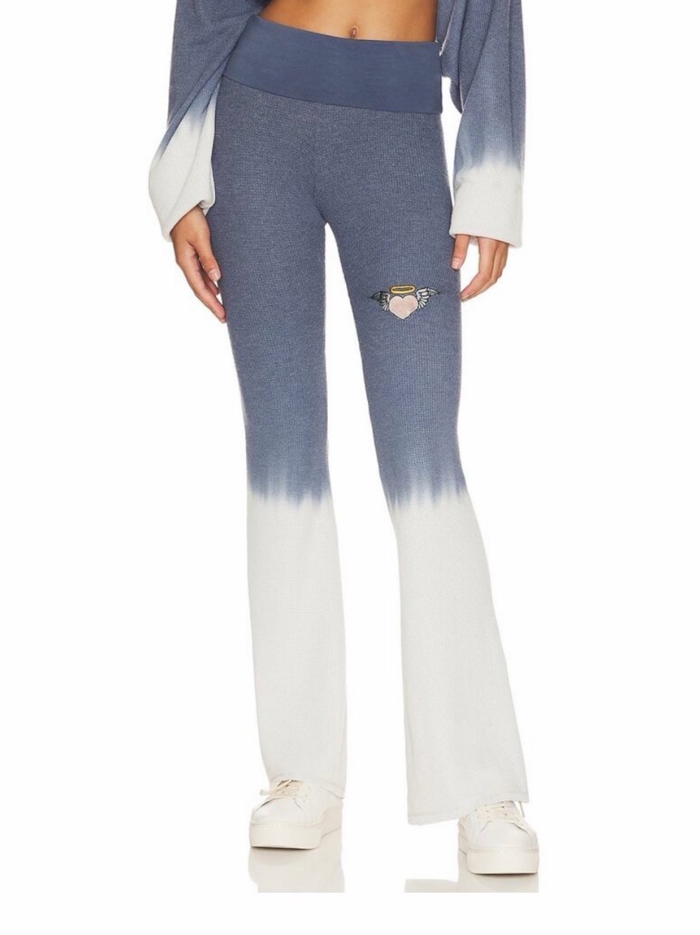 Boys Lie Blue to White Ombre Leggings with Heart Patch